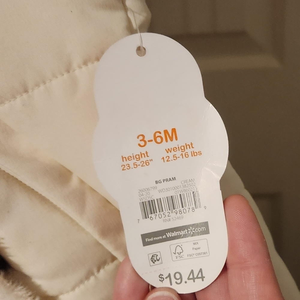 Brand New 3-6 Months Infant Wonder Nation White Panda Bunting Pram Snows… - Picture 7 of 11